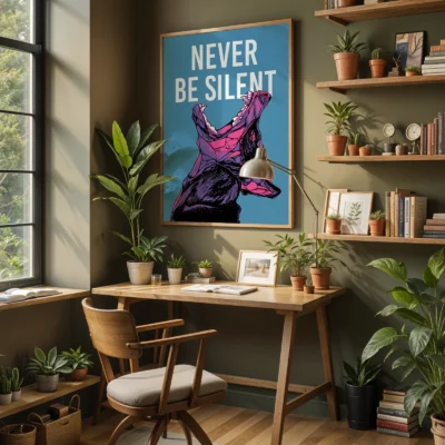 Doberman poster dog office decor
