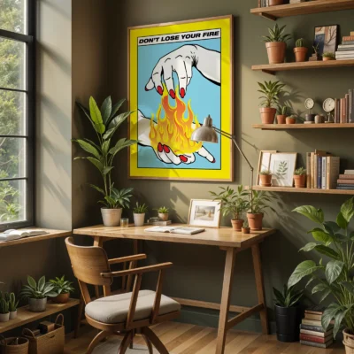 Don't lose your fire poster workspace motivational wall art