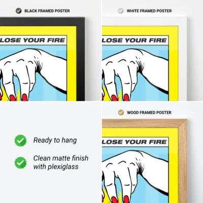 Don't lose your fire poster frame options wall art
