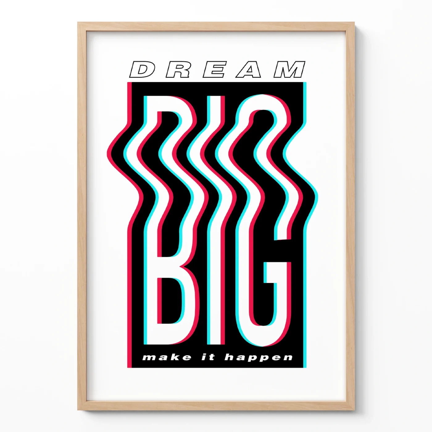 Dream big poster inspirational quote wall art