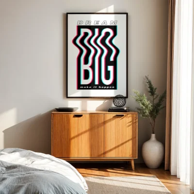 Dream big poster bedroom motivational wall art