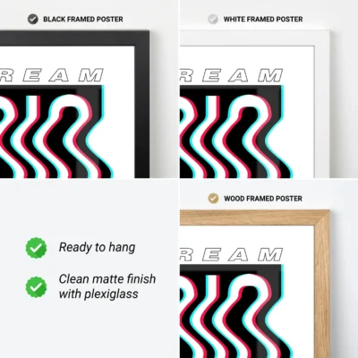 Dream big poster frame options wall art