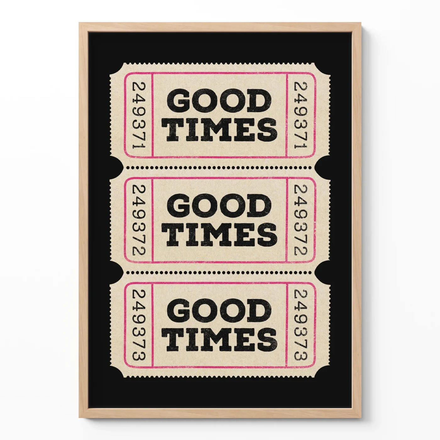 Ticket poster retro good times wall art