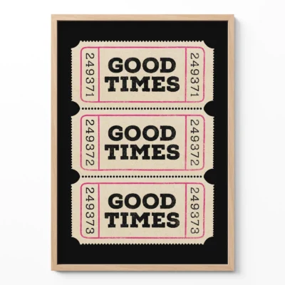 Ticket poster retro good times wall art