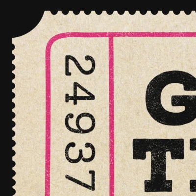 Ticket poster vintage ticket design close-up