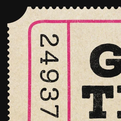 Typografie Wandbild – Good Times Ticket (Schwarz)