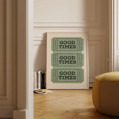 Ticket poster framed minimalist interior