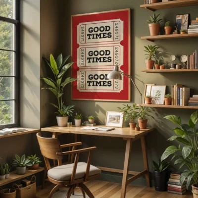 Good times print retro poster home office
