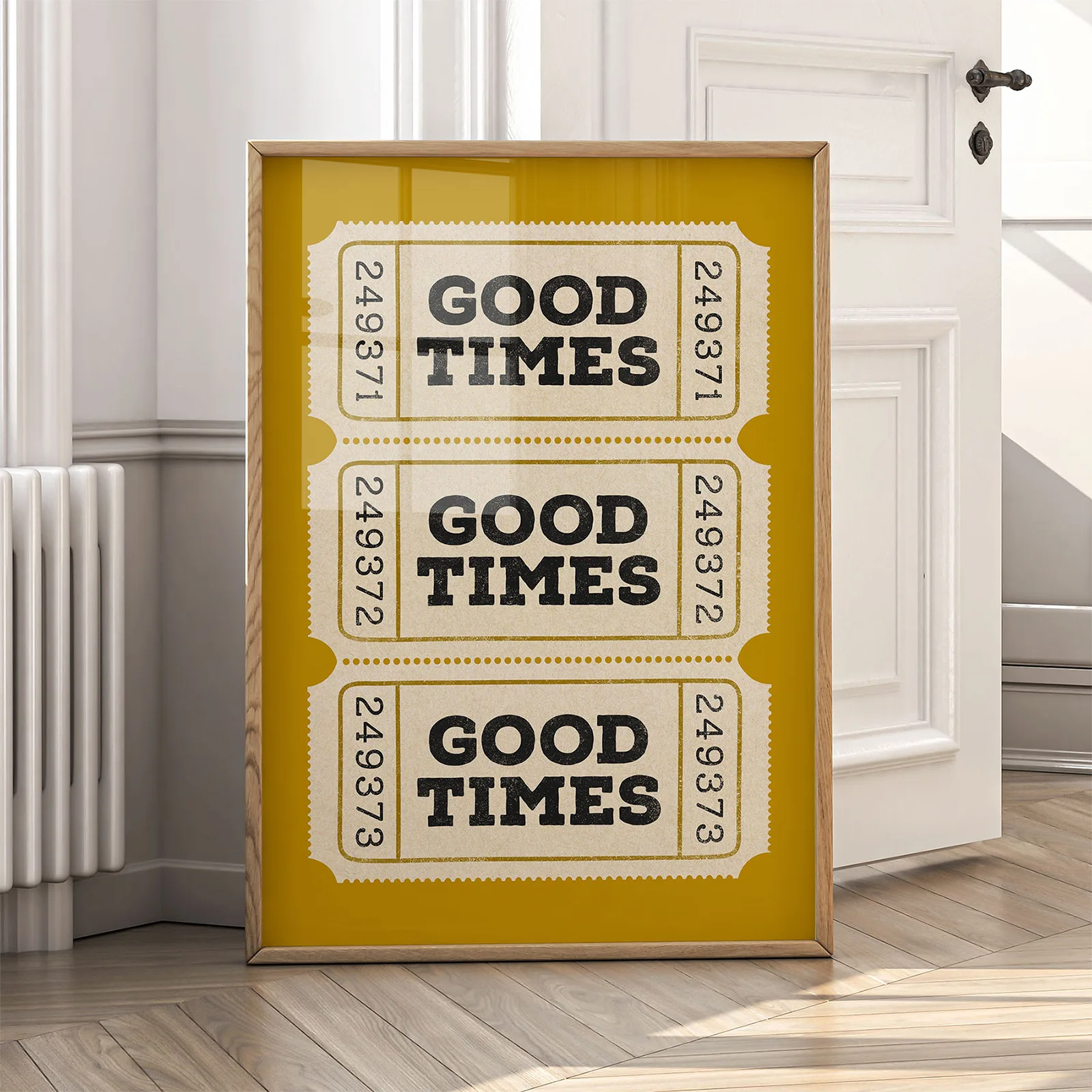 Yellow Retro Ticket Poster