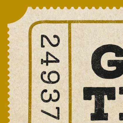 Typografie Wandbild – Good Times Ticket (Gelb)