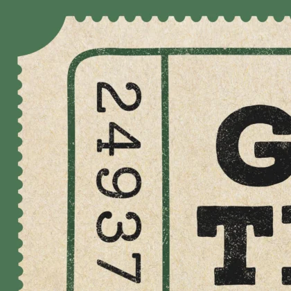 Typografie Wandbild – Good Times Ticket (Grün)