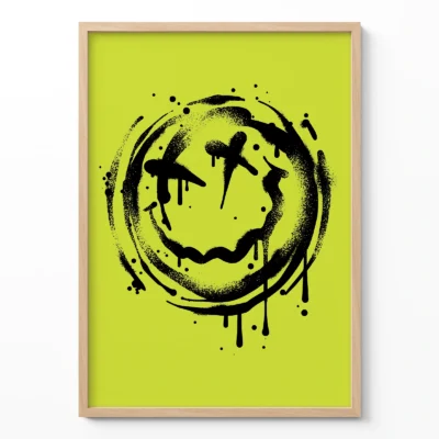 Smiley face poster graffiti street art wall decor