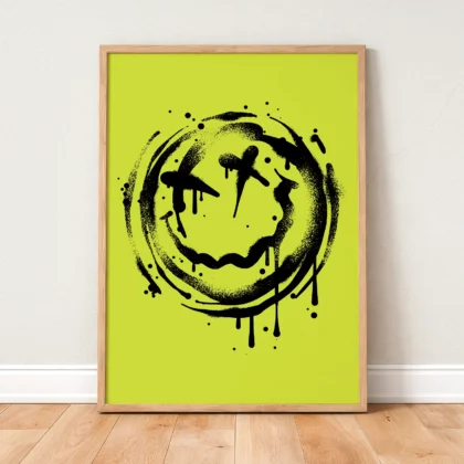 Smiley Wandbild