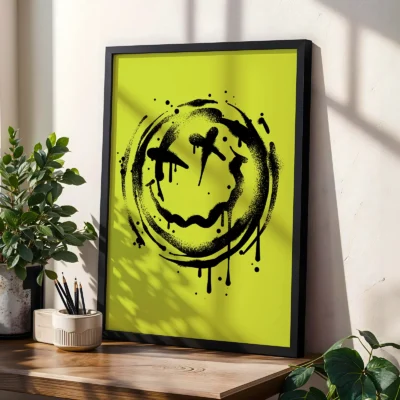 Smiley face poster modern graffiti wall decor