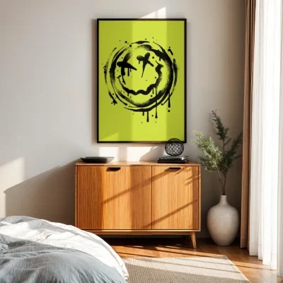 Smiley face poster bedroom graffiti wall art