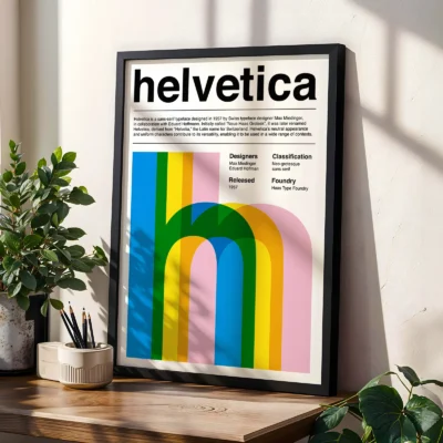 Helvetica poster modern typography wall decor