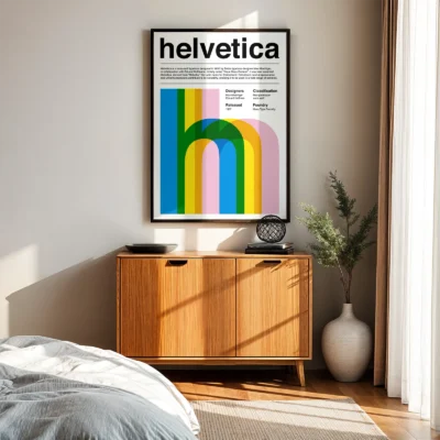 Helvetica poster typography bedroom wall art