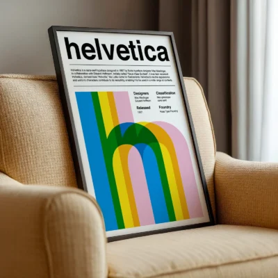 Helvetica poster minimalist typography print