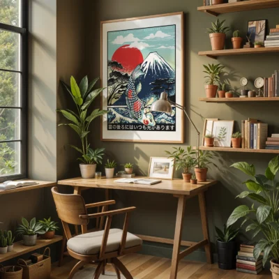 Japanese Koi Fish – Mount Fuji Print