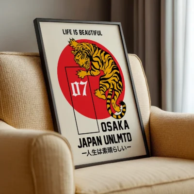 Japanese tiger poster framed Asian wall art