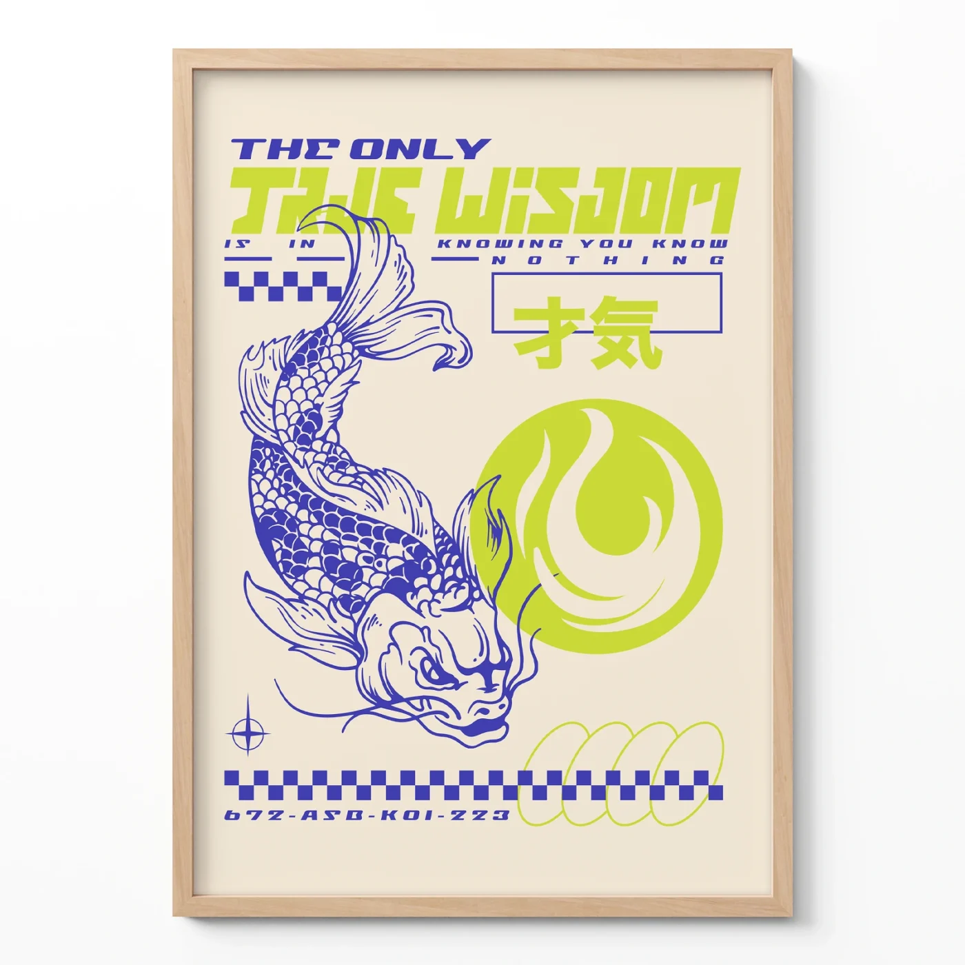 Koi fish poster futuristic Japanese wall art