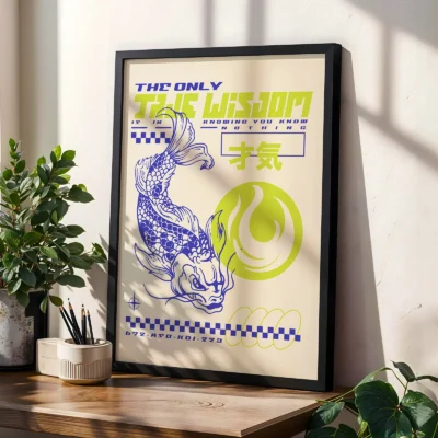 Koi fish poster modern Japanese wall decor