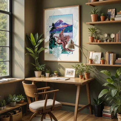 Crane Wall Art – Mount Fuji