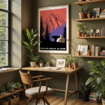 Bear poster wilderness office decor