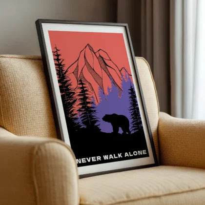 Bär Wandbild – Never Walk Alone