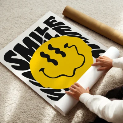 Smile poster smiley typography rolled print