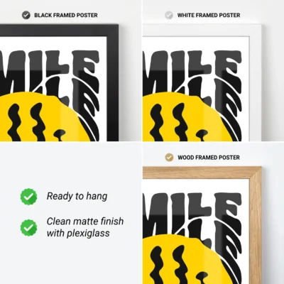 Smile poster typography frame options