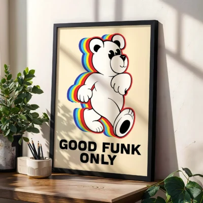 Teddy bear poster retro pop art wall decor