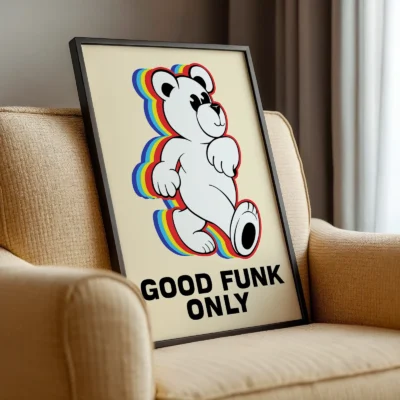 Teddy bear poster framed retro bear print