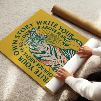 Tiger Wandbild – Write Your Story With Courage