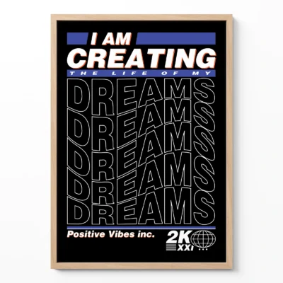 Dreams poster motivational typography wall art