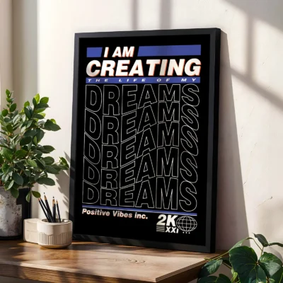 Dreams poster modern motivational wall decor