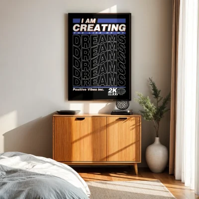 Dreams poster motivational bedroom wall art
