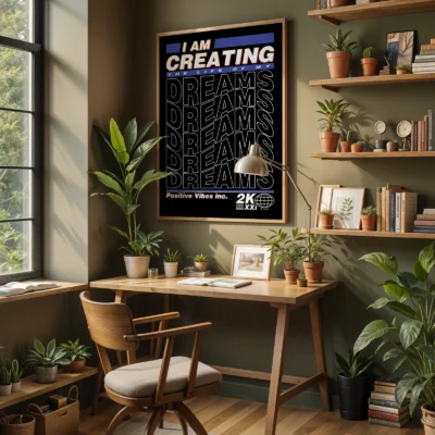 Dreams poster motivational workspace wall art