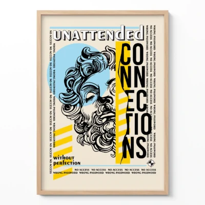 Greek statue poster modern typography wall art