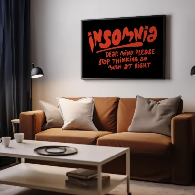 Quote poster insomnia modern wall decor