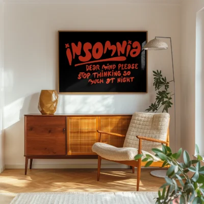 Quote poster insomnia typography interior decor