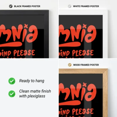 Quote poster insomnia typography frame options