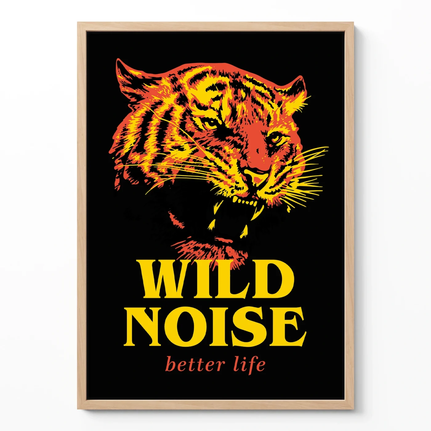 Tiger poster wild noise typography wall art