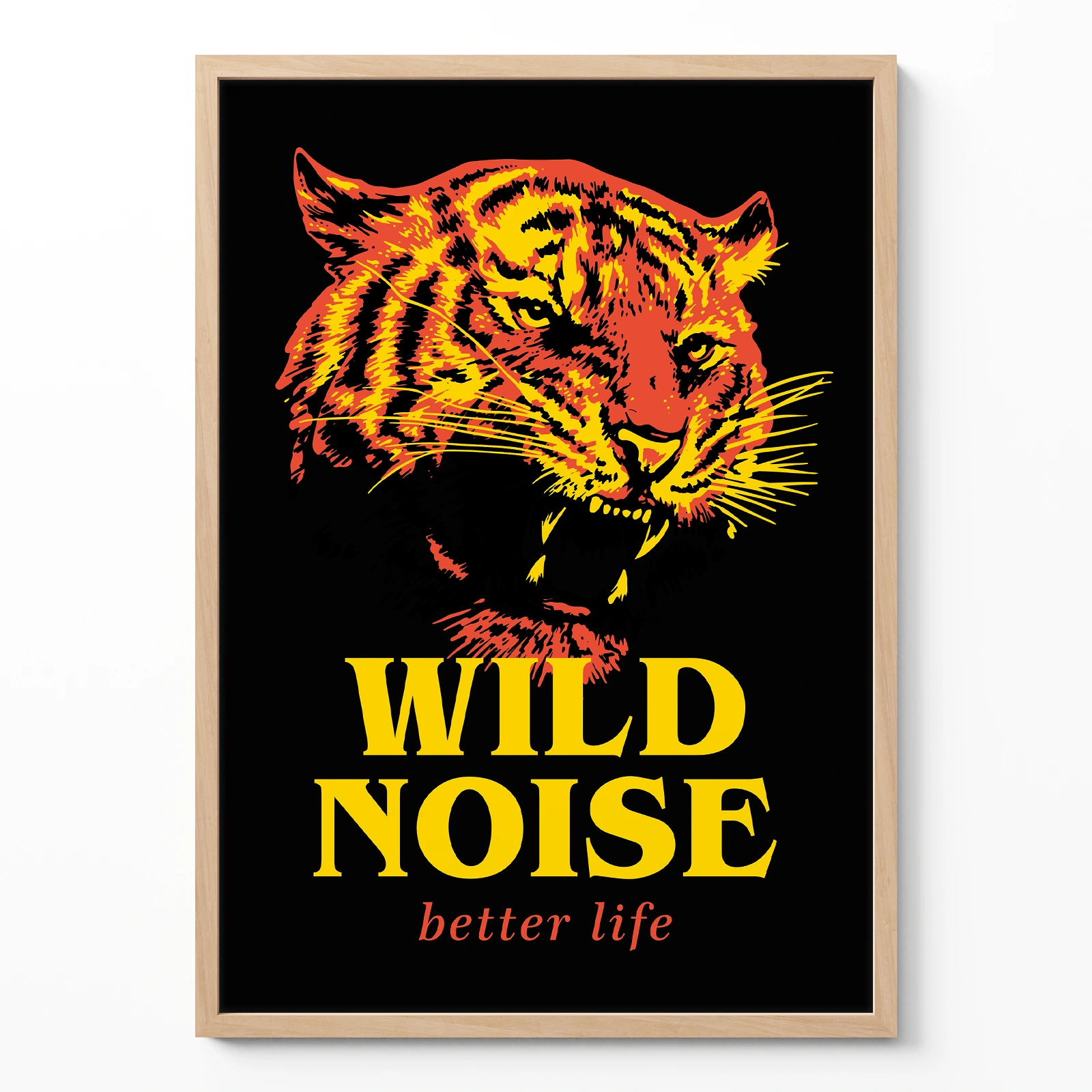 Tiger Poster – Wild Noise Wall Art Tiger poster wild noise typography wall art