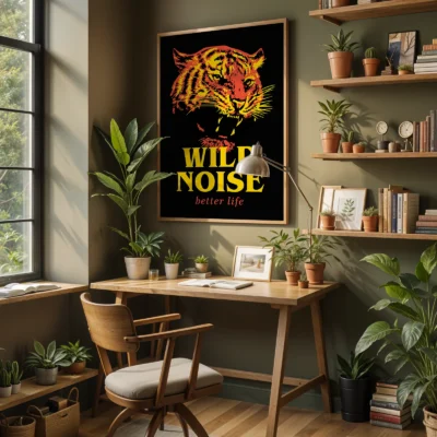 Tiger poster workspace animal wall decor