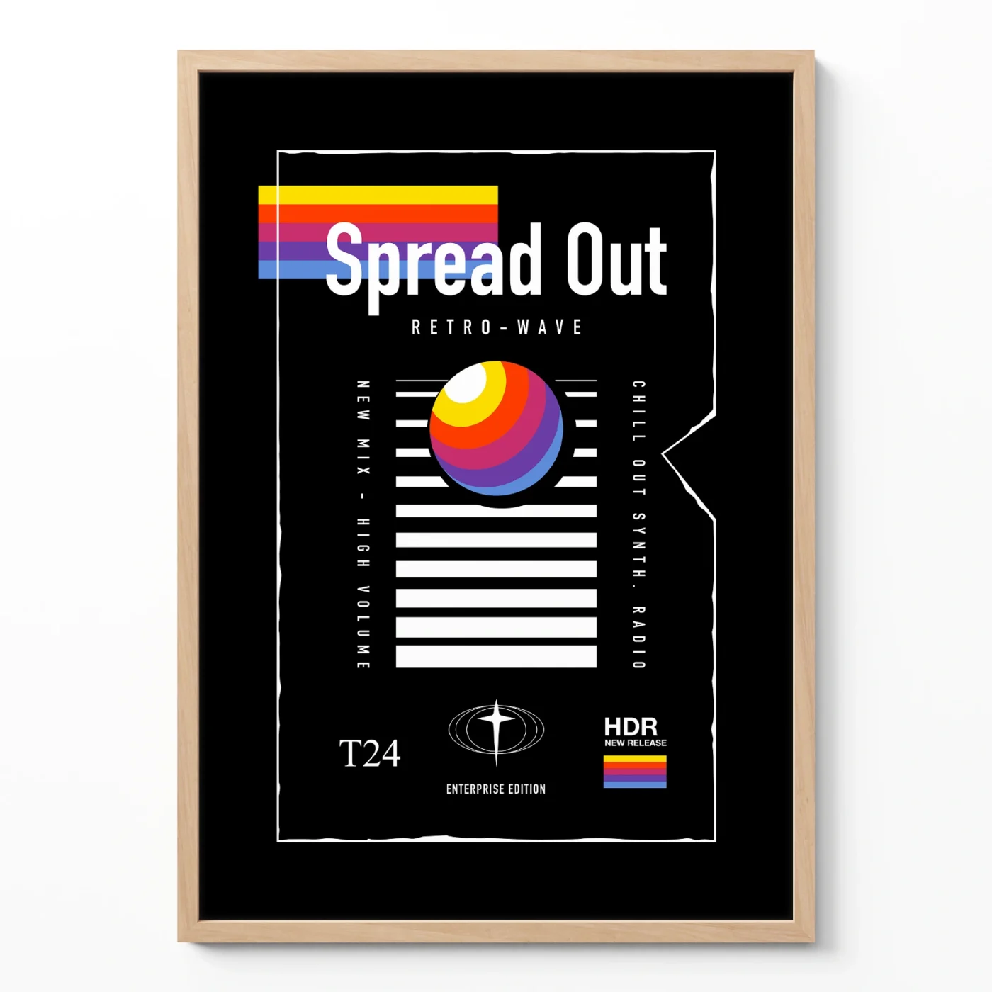 VHS cassette poster retro synthwave wall art