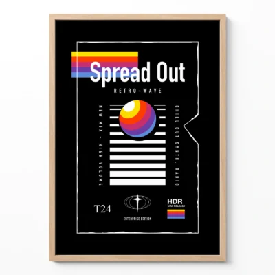 VHS cassette poster retro synthwave wall art