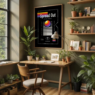 VHS cassette poster retro workspace wall art