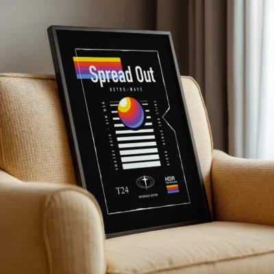 VHS cassette poster framed retro synthwave print