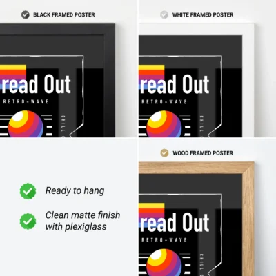 VHS cassette poster frame options retro wall art